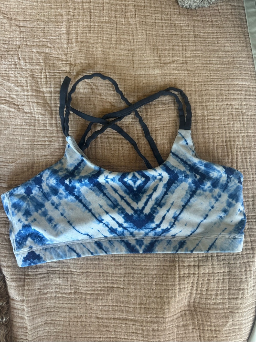 Born Primitive Blue Tie-Dye Crisscross Sports Bralette